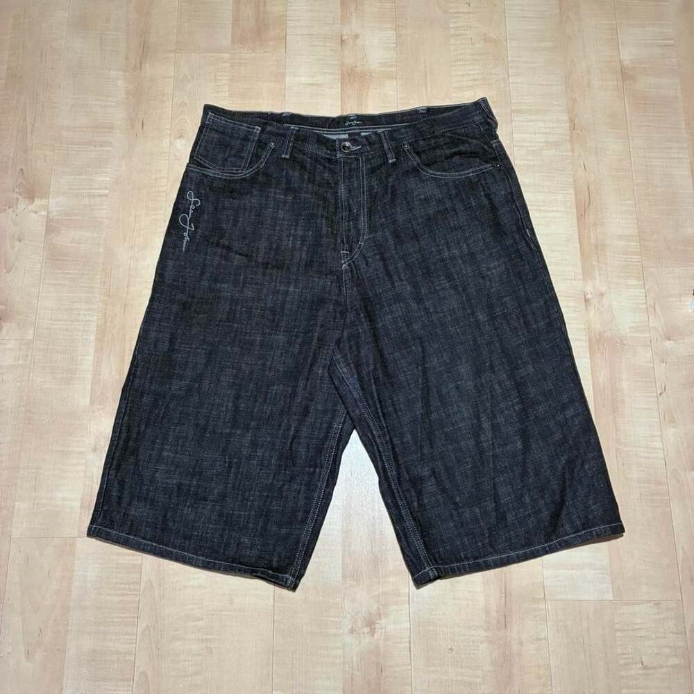 Sean John Vintage Baggy Dark Raw Denim Jorts